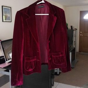 Spenser Jeremy Velvet Blazer WINE color